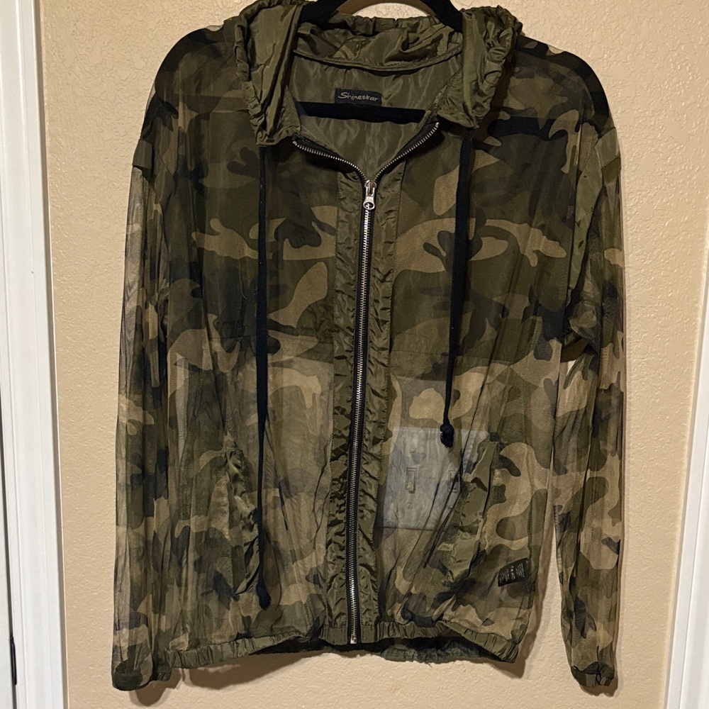 Shinestar Olive Camouflage Windbreaker